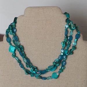 Bead Necklace in Blue / Green / Teal / Turquoise